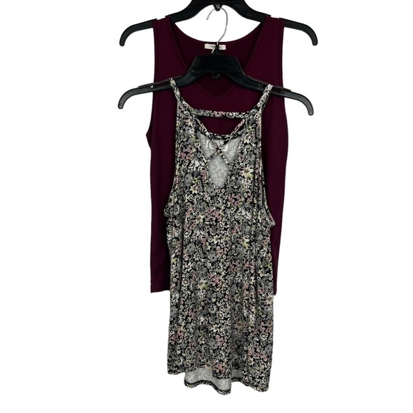 MAURICES Womens Pullover Tank Tops Sz Small Lot/2 Multi Color Stretch Sleeveless - Picture 1 of 15